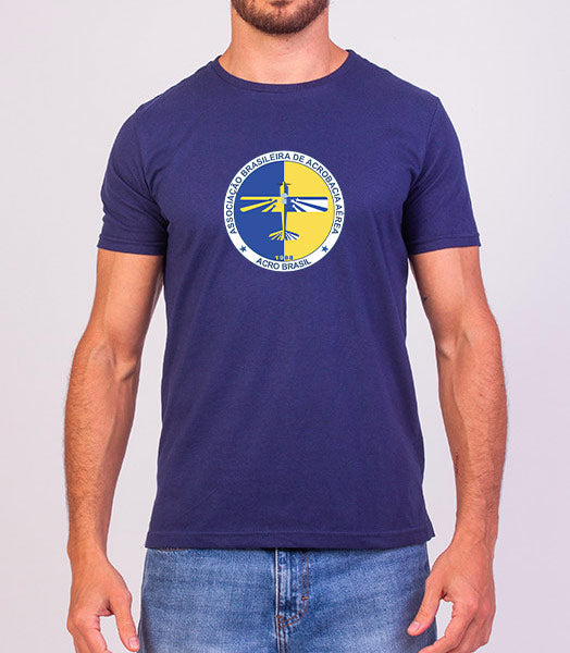 Camiseta Manga Curta Azul Marinho Bolacha Centralizada Acro Brasil